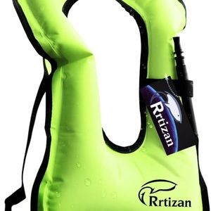 Rrtizan Child Inflatable Snorkel And Swim Jacket Neon Green